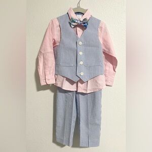 Edgehill Collection 3pc Toddler Boys Formal Outfit w/ Bowtie sz 24mo 2T NWOT $80